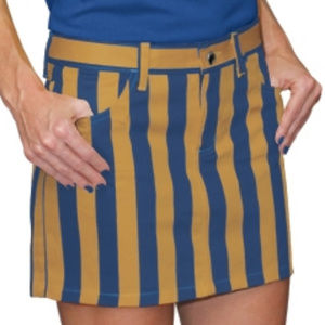 Navy Blue and Gold Game Bib Fitted Skirt